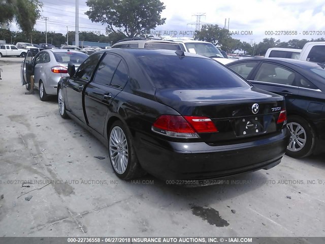 WBAHL83588DT13282 - 2008 BMW 750 I BLACK photo 3