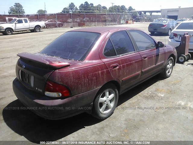 3N1CB51D31L436242 - 2001 NISSAN SENTRA XE/GXE MAROON photo 4