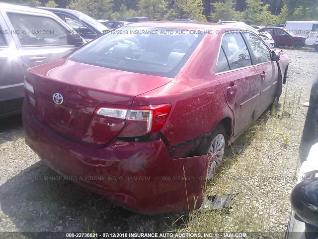 4T4BF1FK2ER395919 - 2014 TOYOTA CAMRY L/SE/LE/XLE 红色 照片 4