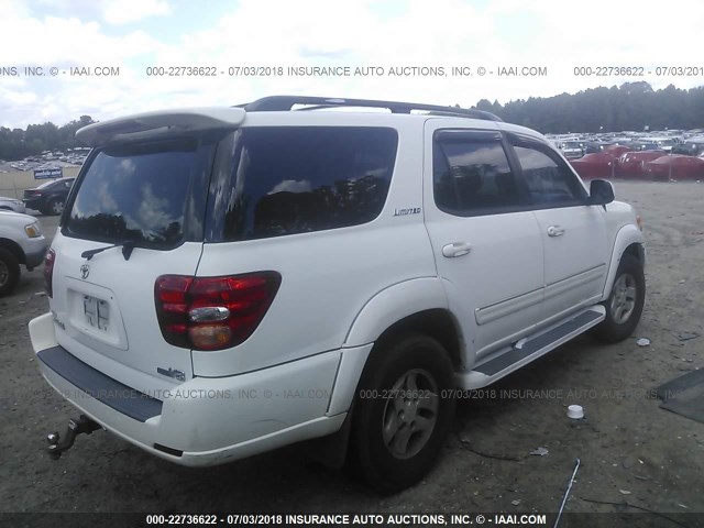 5TDZT38A52S063138 - 2002 TOYOTA SEQUOIA LIMITED WHITE photo 4