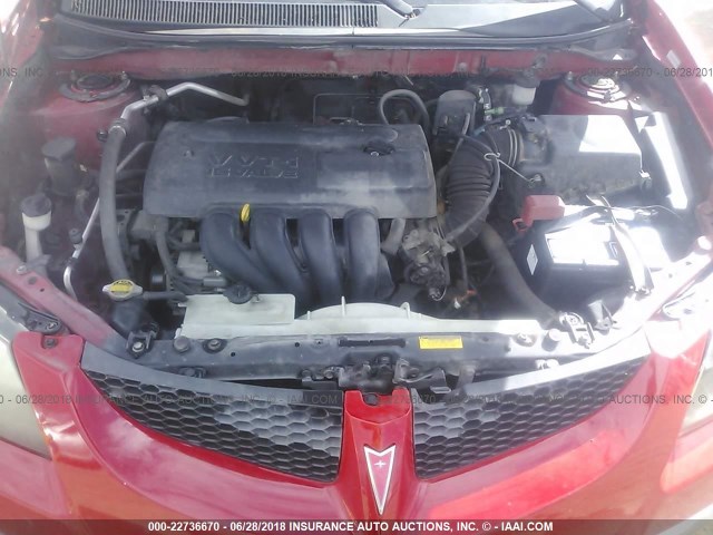 5Y2SL62863Z414910 - 2003 PONTIAC VIBE RED photo 10