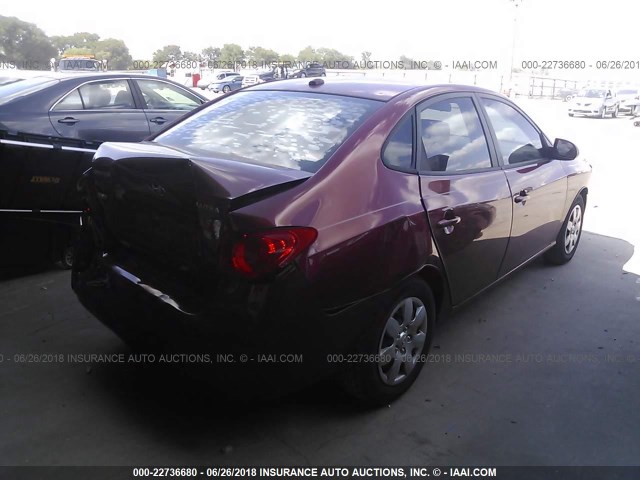 KMHDU46D68U507461 - 2008 HYUNDAI ELANTRA GLS/SE/LIMITED RED photo 4