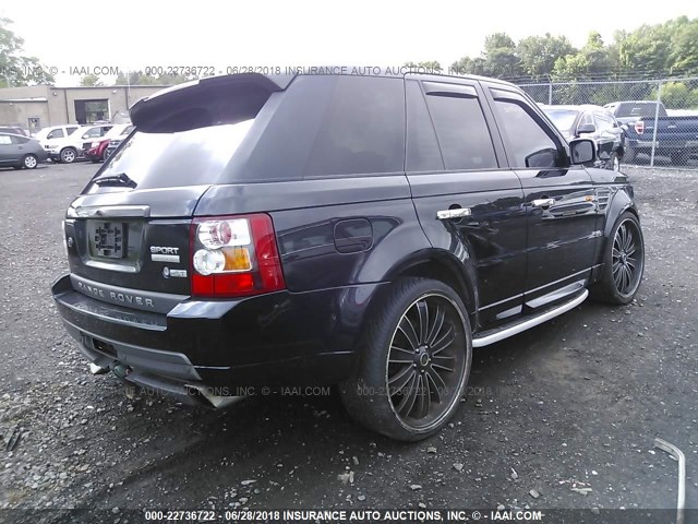 SALSH23478A125250 - 2008 LAND ROVER RANGE ROVER SPORT SUPERCHARGED BLACK photo 4