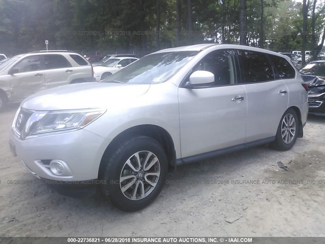 5N1AR2MN1DC673701 - 2013 NISSAN PATHFINDER S/SV/SL/PLATINUM 银色 照片 2