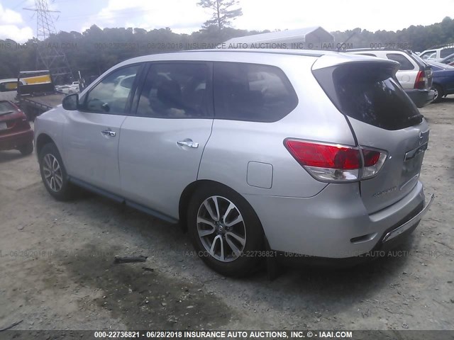 5N1AR2MN1DC673701 - 2013 NISSAN PATHFINDER S/SV/SL/PLATINUM 银色 照片 3