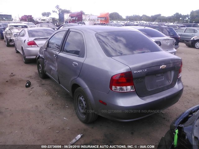 KL1TD56676B554439 - 2006 CHEVROLET AVEO LS GRAY photo 3