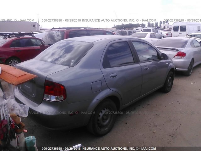 KL1TD56676B554439 - 2006 CHEVROLET AVEO LS GRAY photo 4
