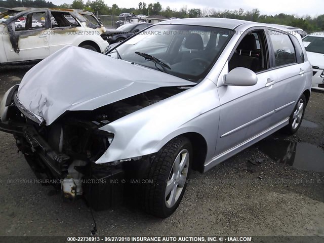 KNAFE161575001351 - 2007 KIA SPECTRA5 SX SILVER photo 2