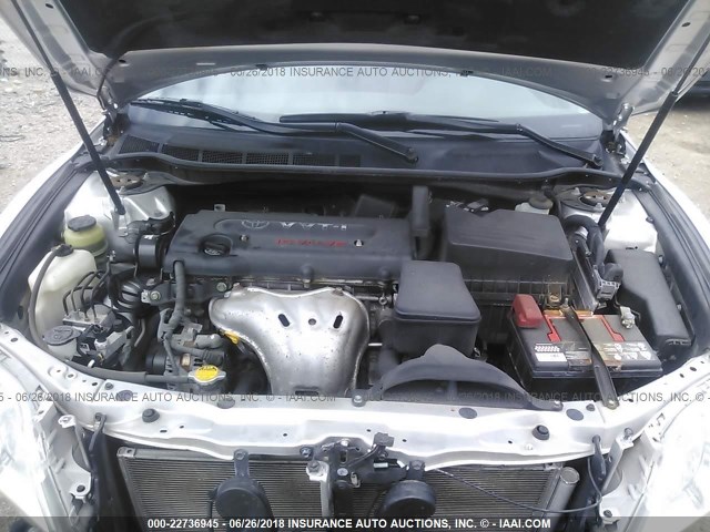 4T4BE46K78R046702 - 2008 TOYOTA CAMRY CE/LE/XLE/SE SILVER photo 10