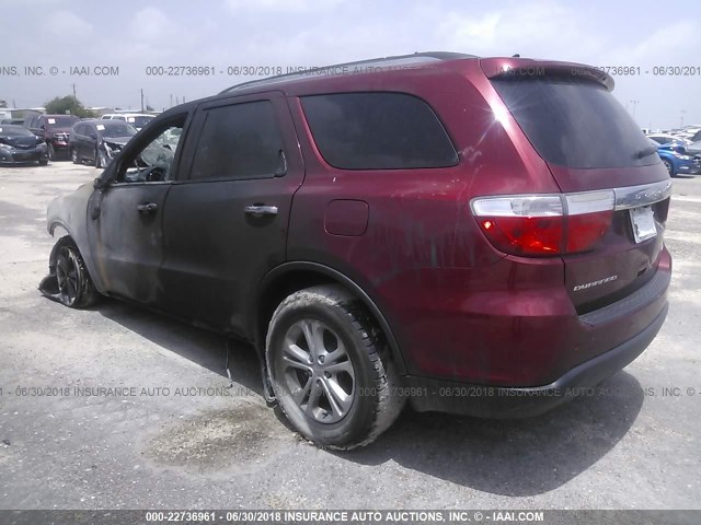 1C4RDHDG8DC530223 - 2013 DODGE DURANGO CREW RED photo 3