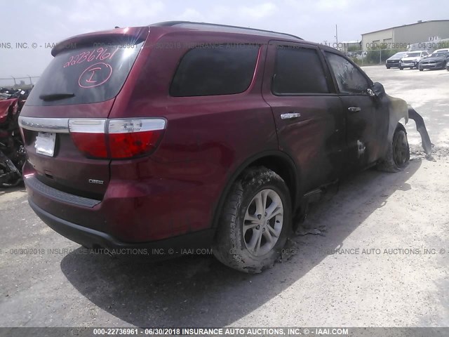 1C4RDHDG8DC530223 - 2013 DODGE DURANGO CREW RED photo 4