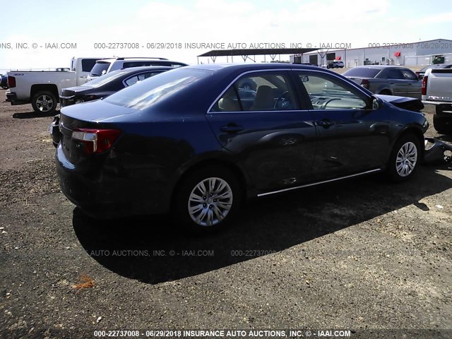 4T4BF1FK7ER395222 - 2014 TOYOTA CAMRY L/SE/LE/XLE BLUE photo 4