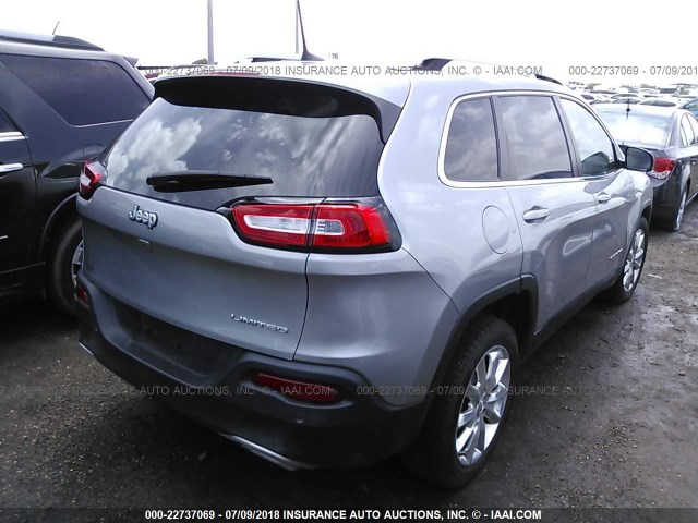 1C4PJLDS8HW662040 - 2017 JEEP CHEROKEE LIMITED GRAY photo 4