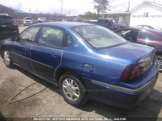 2G1WF52E149352197 - 2004 CHEVROLET IMPALA BLUE photo 3