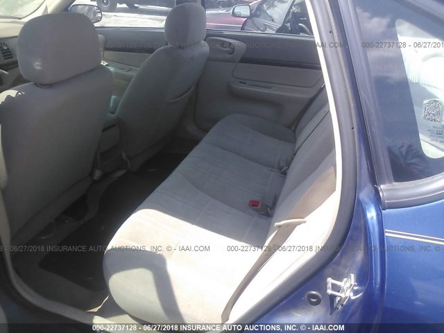 2G1WF52E149352197 - 2004 CHEVROLET IMPALA BLUE photo 8