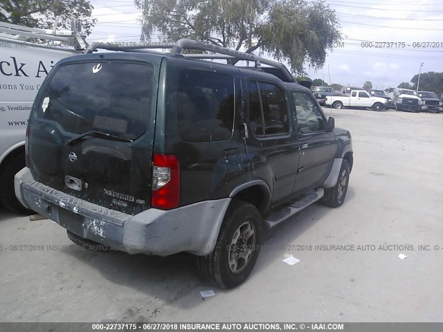 5N1ED28T9YC556236 - 2000 NISSAN XTERRA XE/SE GREEN photo 4