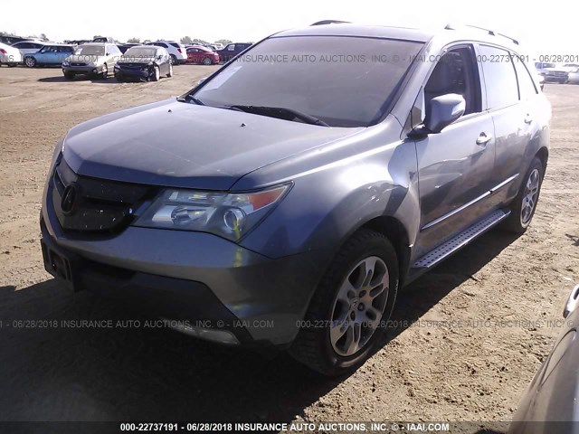 2HNYD28488H516392 - 2008 ACURA MDX TECHNOLOGY SILVER photo 2