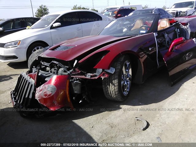 1G1YD3D74E5113811 - 2014 CHEVROLET CORVETTE STINGRAY/2LT MAROON photo 2