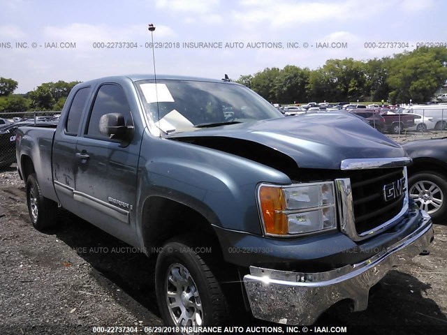 2GTEK19J581239416 - 2008 GMC SIERRA K1500 BLUE photo 1