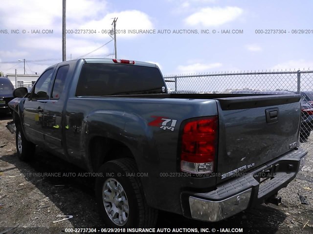 2GTEK19J581239416 - 2008 GMC SIERRA K1500 BLUE photo 3