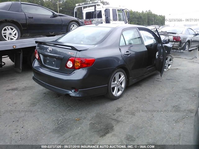 2T1BE40E49C026617 - 2009 TOYOTA COROLLA XRS GRAY photo 4