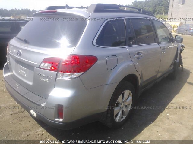 4S4BRBKC7B3371879 - 2011 SUBARU OUTBACK 2.5I LIMITED GRAY photo 4