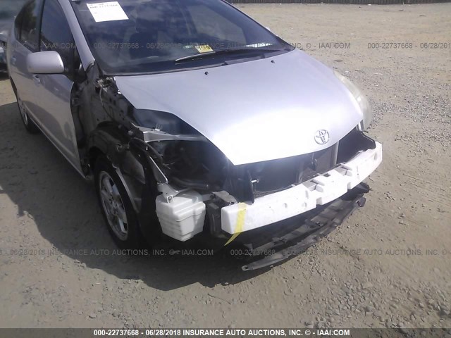 JTDKB20U663171960 - 2006 TOYOTA PRIUS SILVER photo 6