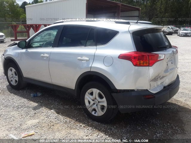 2T3ZFREV5EW078646 - 2014 TOYOTA RAV4 LE SILVER photo 3