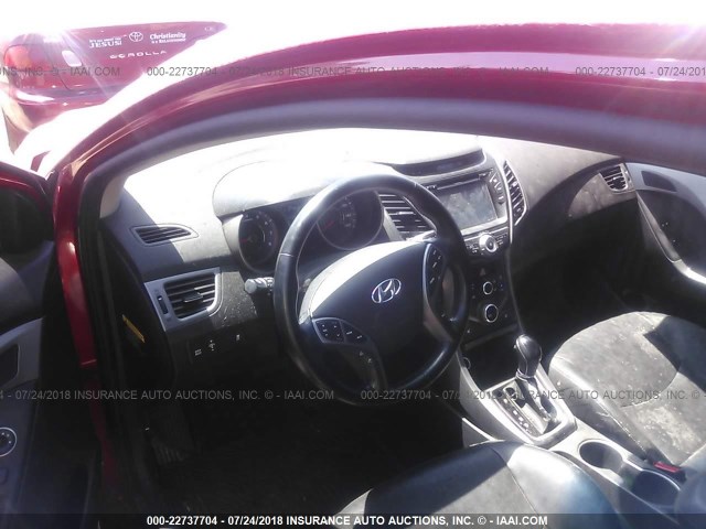 KMHDH6AH6EU024056 - 2014 HYUNDAI ELANTRA COUPE GS/SE RED photo 5