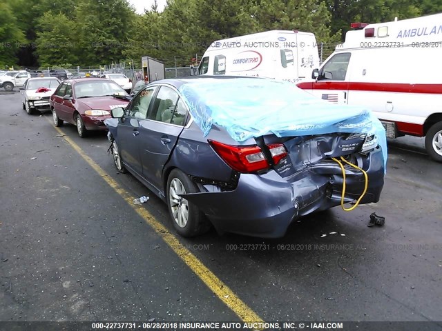 4S3BNAD62F3019512 - 2015 SUBARU LEGACY 2.5I PREMIUM BLUE photo 3