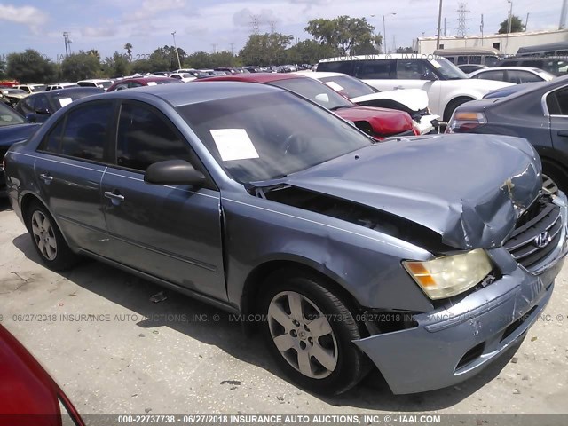 5NPET46C69H467185 - 2009 HYUNDAI SONATA GLS BLUE photo 1