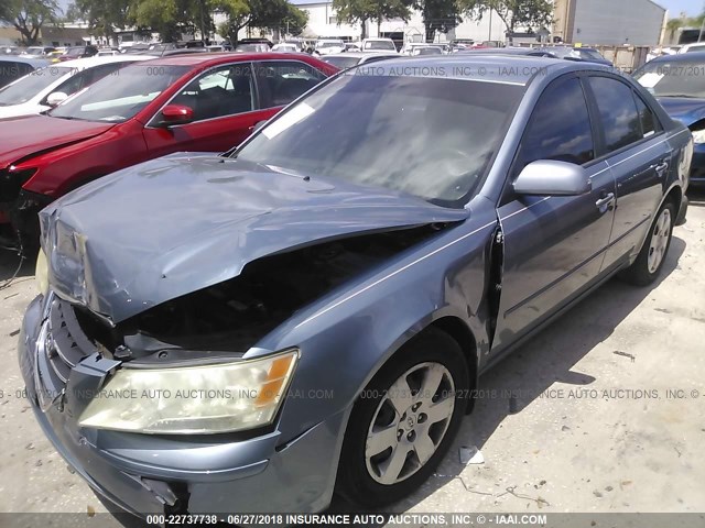 5NPET46C69H467185 - 2009 HYUNDAI SONATA GLS BLUE photo 2