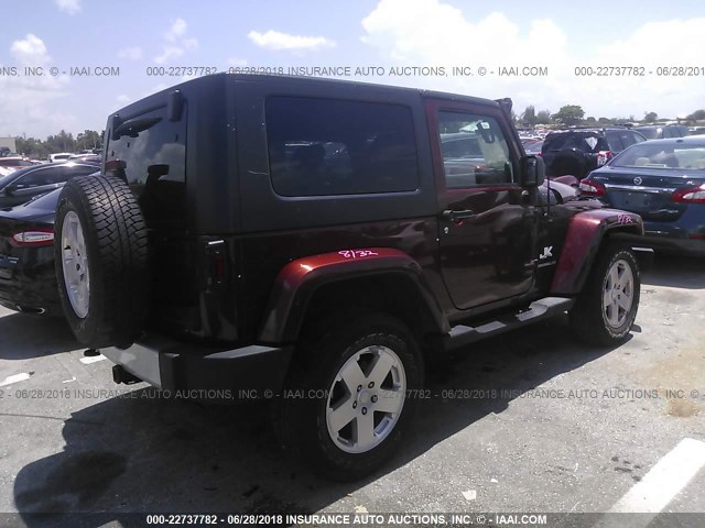 1J4AA5D11AL209887 - 2010 JEEP WRANGLER SAHARA MAROON photo 4