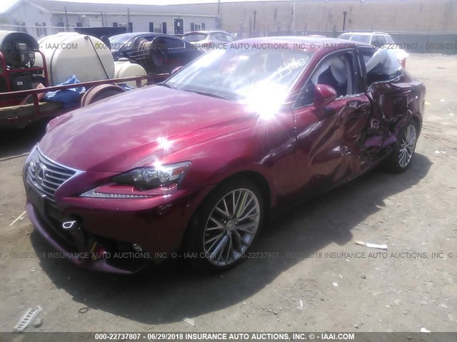 JTHCF1D20F5022927 - 2015 LEXUS IS RED photo 2