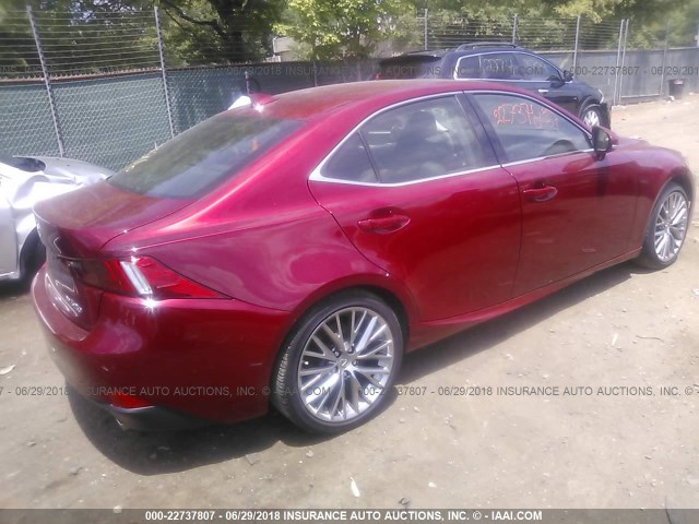 JTHCF1D20F5022927 - 2015 LEXUS IS RED photo 4