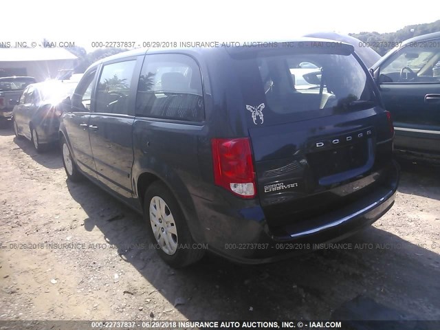 2C4RDGBG7DR714170 - 2013 DODGE GRAND CARAVAN SE BLACK photo 3