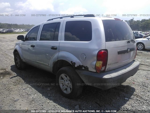 1D8HB38P07F531448 - 2007 DODGE DURANGO SXT SILVER photo 3