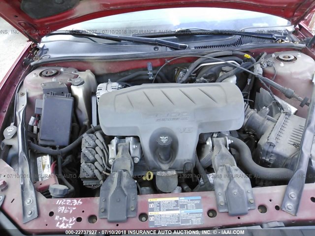 2G2WP552881107220 - 2008 PONTIAC GRAND PRIX RED photo 10