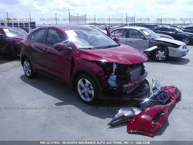 3CZRU5H52HG704808 - 2017 HONDA HR-V EX RED photo 1