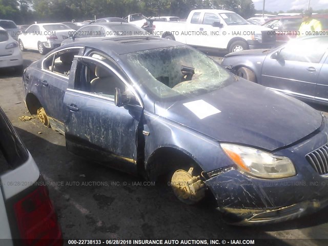 W04GS5EC8B1092488 - 2011 BUICK REGAL CXL BLUE photo 1