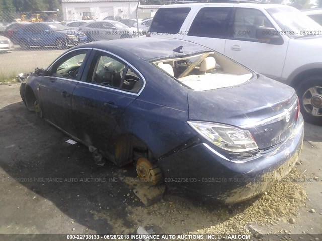 W04GS5EC8B1092488 - 2011 BUICK REGAL CXL BLUE photo 3