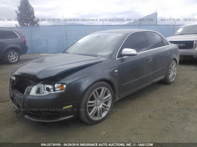 WAUGL78E07A081145 - 2007 AUDI NEW S4 QUATTRO GRAY photo 2