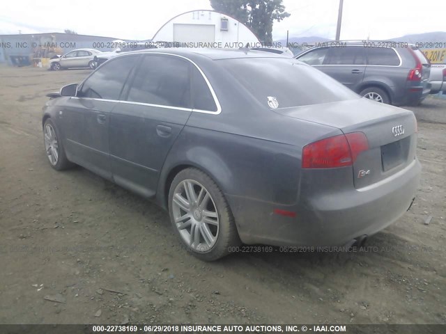 WAUGL78E07A081145 - 2007 AUDI NEW S4 QUATTRO GRAY photo 3