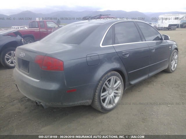 WAUGL78E07A081145 - 2007 AUDI NEW S4 QUATTRO GRAY photo 4