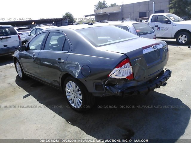 3FADP0L36CR200779 - 2012 FORD FUSION HYBRID GRAY photo 3