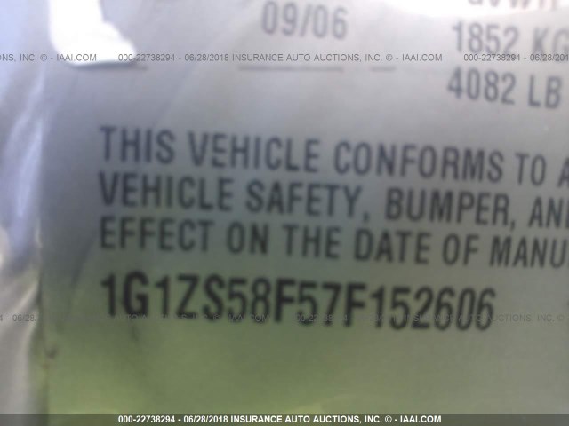 1G1ZS58F57F152606 - 2007 CHEVROLET MALIBU LS SILVER photo 9