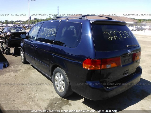 5FNRL18984B026568 - 2004 HONDA ODYSSEY EXL BLUE photo 3