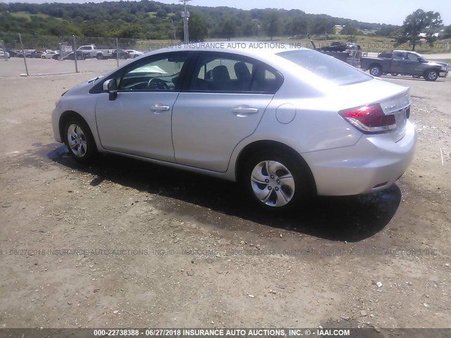 19XFB2F58EE043602 - 2014 HONDA CIVIC LX SILVER photo 3