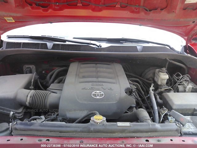 5TFRM5F16DX067207 - 2013 TOYOTA TUNDRA DOUBLE CAB SR5 წითელი ფოტო 10