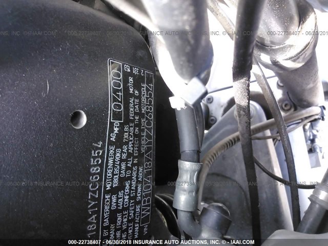 WB10418A1YZC68554 - 2000 BMW R1100 RT GRAY photo 10